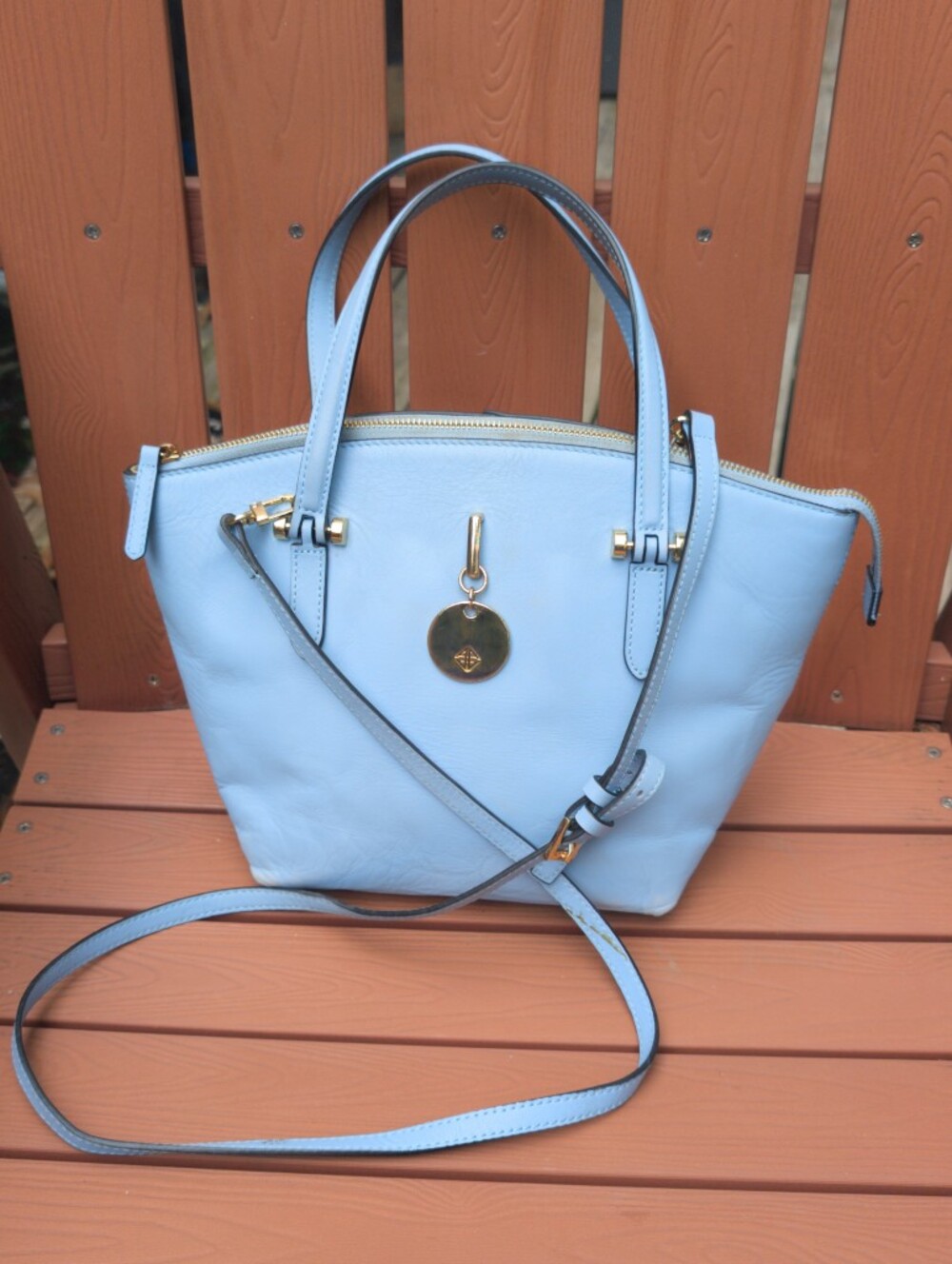 Antonio Melani Leather Crossbody Purse Handbag